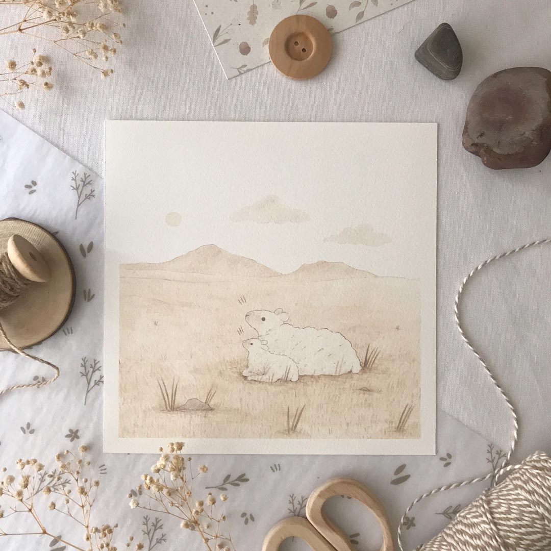 Rebecca Cowley Sheep print